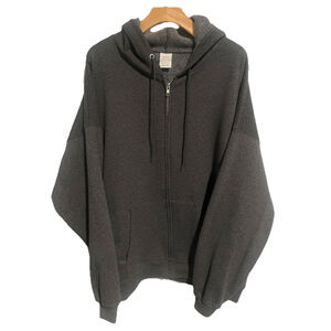 Hanes Ecosmart Hoodie Jacket Mens 3XL Dark Gray Fleece